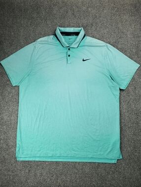 Nike Golf Polo Shirt Mens XL Performance Spandex Stretch Aqua Green Turquoise